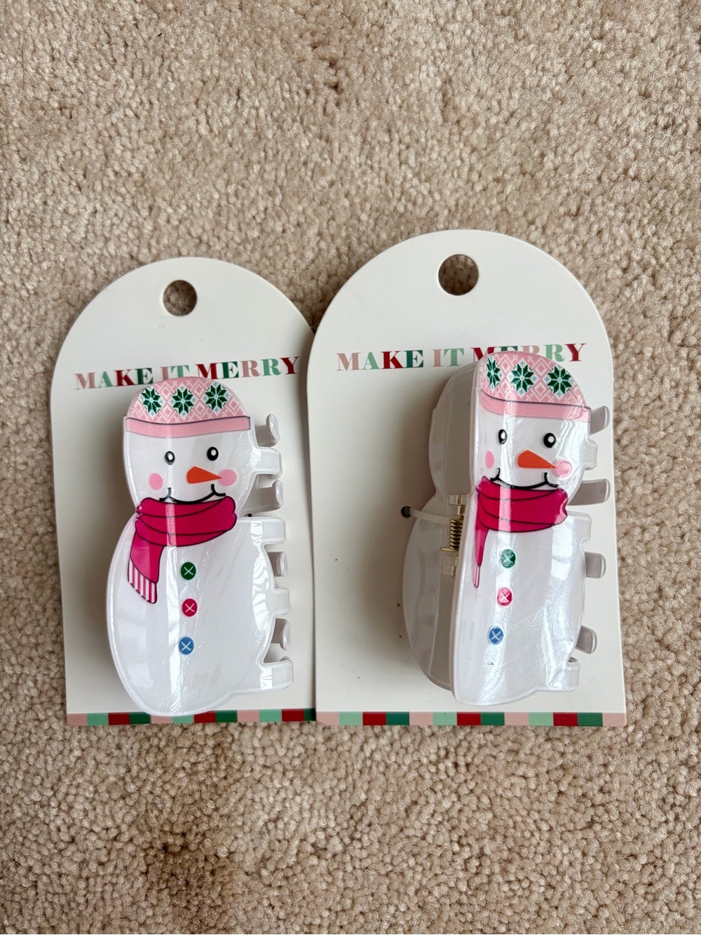 New Snowman Hair Clips